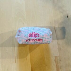 Slip Scrunchies Pink Terry Cloth Cosmetic Pouch | Zippered Travel Bag